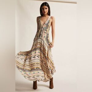Z & L Europe Ethnic Stripes Maxi Dress Sz M